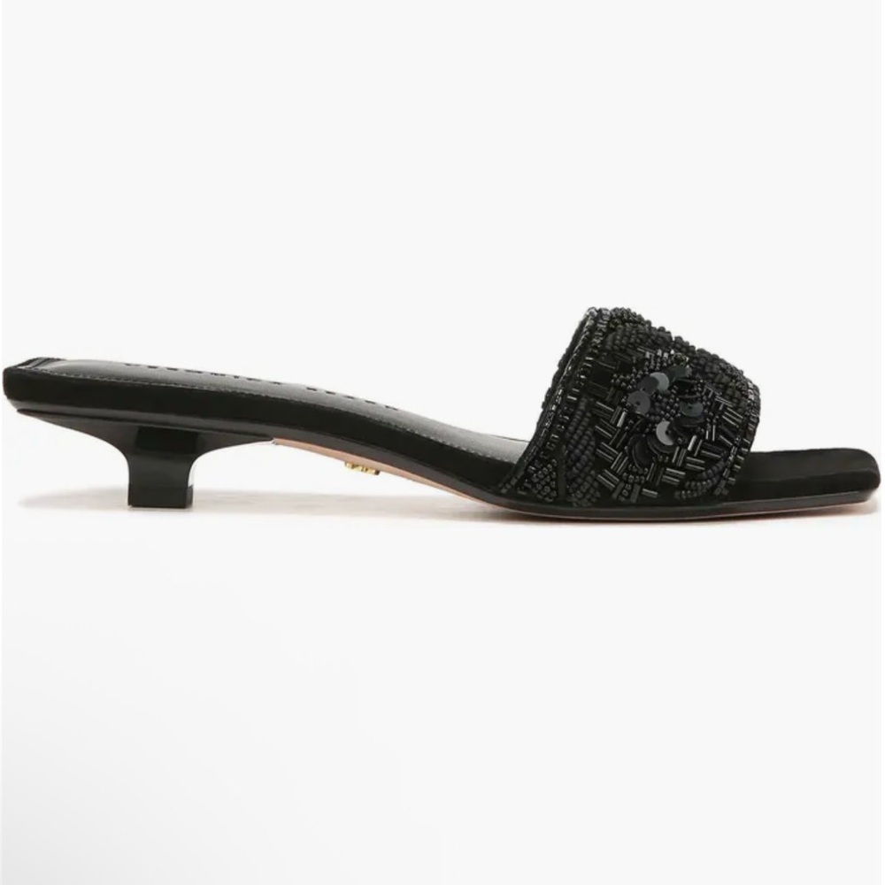Veronica Beard Black Beaded Slide Mules - Picture 2 of 7